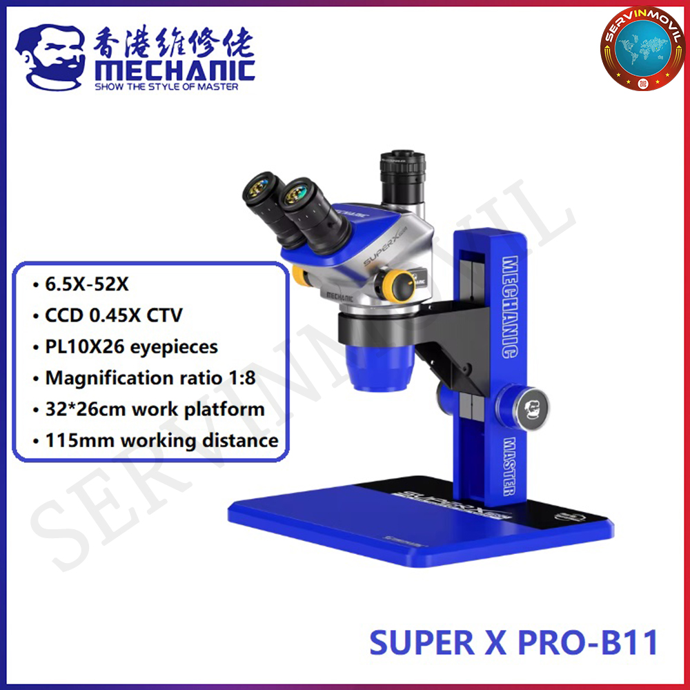 Electronics Repair Microscope - ميكانيكي سوبر X PRO-B11 ثلاثي العينيات