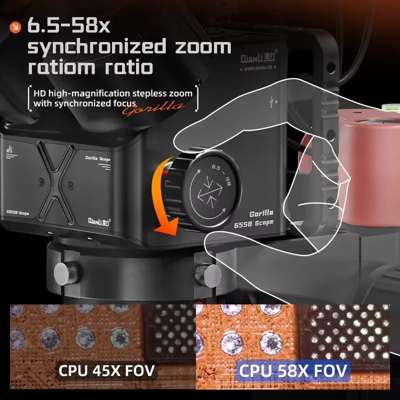 مجهر ثلاثي العدسات Qianli 6558 - مراجعة Electronics Repair Microscope وسعره
