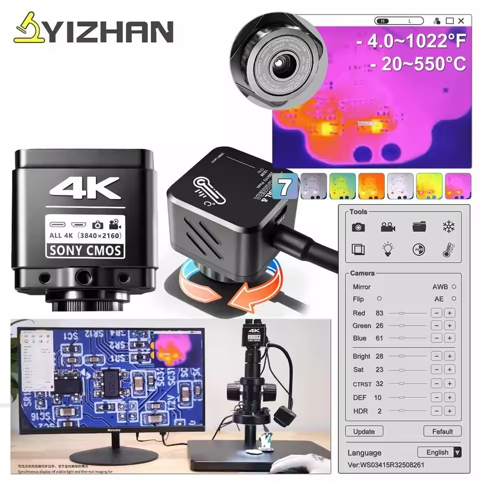 كاميرا مجهر حراري YIZHAN بدقة  - مراجعة Electronics Repair Microscope وسعره